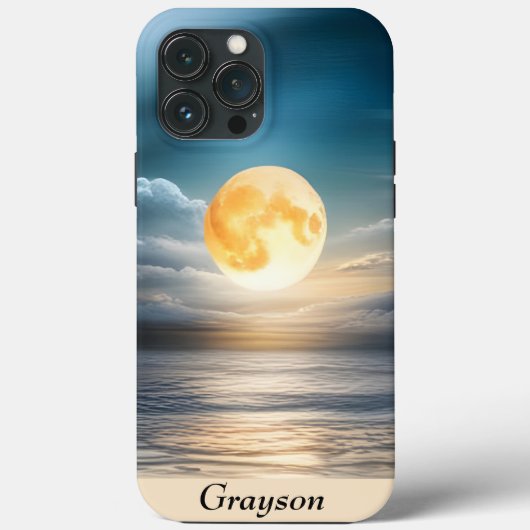 Volledige maan over de oceaan Case-Mate iPhone case (Achterkant)