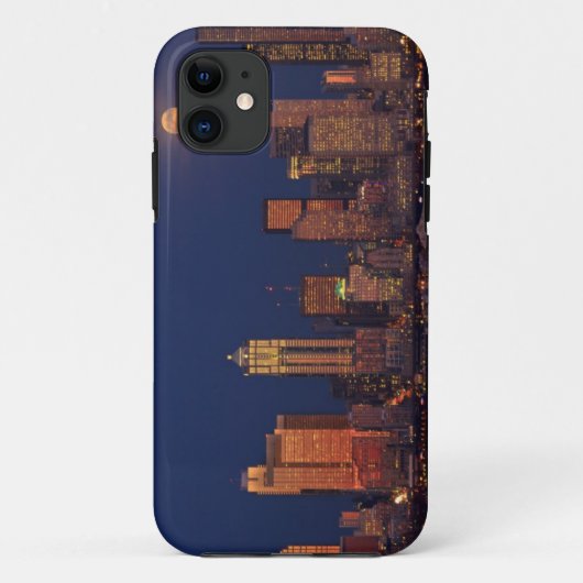 Volledige maan over de skyline van Seattle Case-Mate iPhone Case (Achterkant)