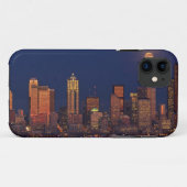 Volledige maan over de skyline van Seattle Case-Mate iPhone Case (Achterkant (horizontaal))