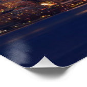 Volledige maan over de skyline van Seattle Perfect Poster (Hoek)