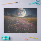 Volledige maan over Roze Gebied van de Ontkoppelin Tissuepapier (Craft)