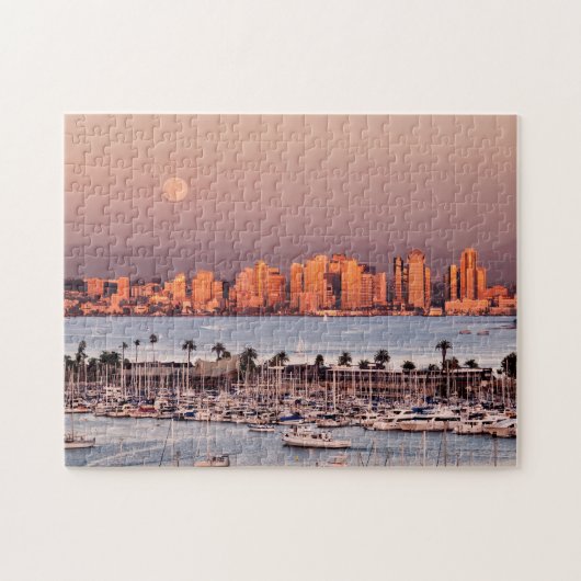 Volledige maan over San Diego Legpuzzel (Horizontaal)