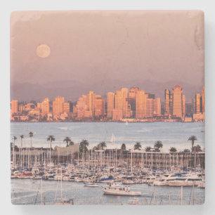 Volledige maan over San Diego Stenen Onderzetter