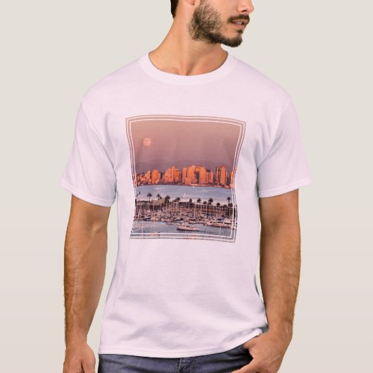 Volledige maan over San Diego T-shirt (Voorkant)