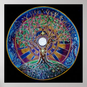 Volledige maan Poster van Life Mandala
