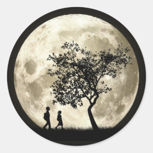 Volledige maan ronde sticker