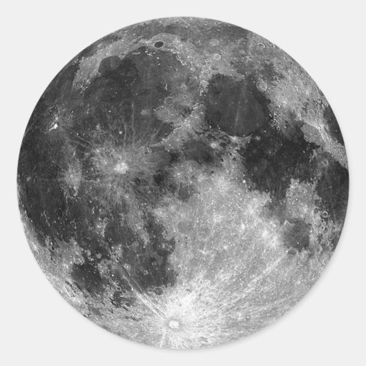 Volledige maan ronde sticker (Voorkant)