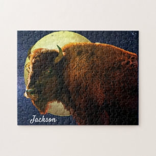 Volledige maan, Starry Sky en Buffalo Bull Legpuzzel
