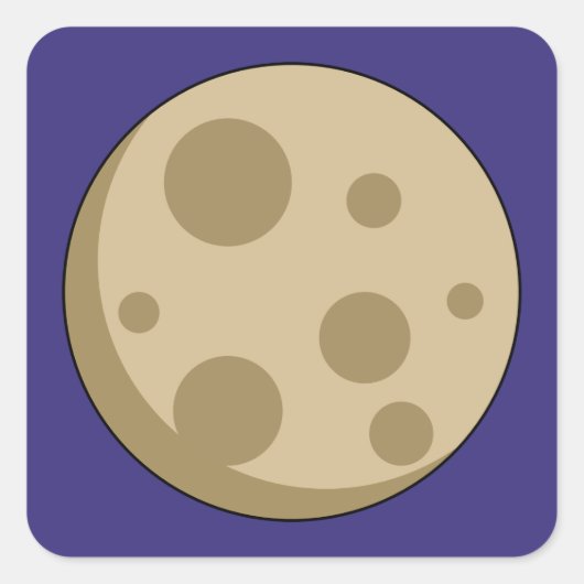 Volledige maan vierkante sticker (Voorkant)