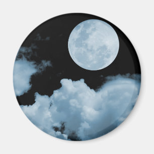 VOLLEDIGE MOON CLOUDS BLAUW MAGNEET