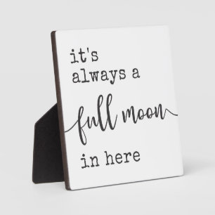 Volledige Moon Farmhouse Funny Bathroom Sign Fotoplaat