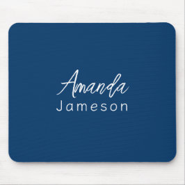 Volledige naam toevoegen Eenvoudige minimale zwart Muismat