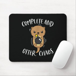 Volledige Otter Chaos Grappige Schattige Zee Otter Muismat