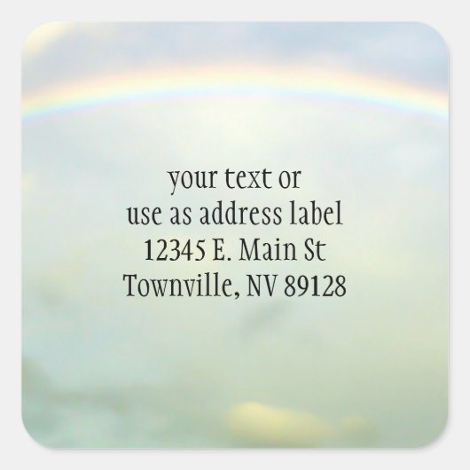 Volledige regenboog vierkante sticker (Voorkant)