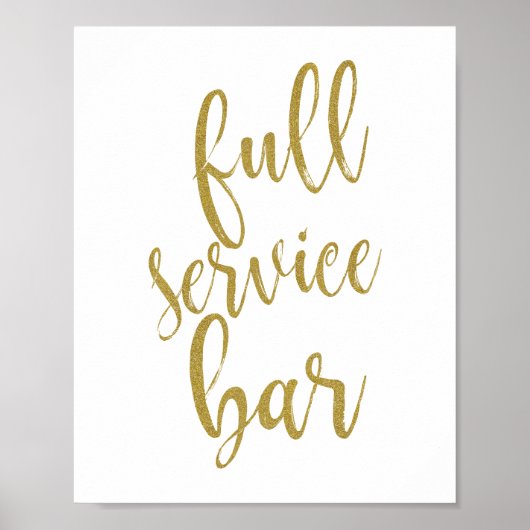 Volledige servicebalk Glitter 8x10 bruiloft-teken Poster (Voorkant)