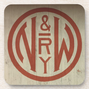 Volledige set van 6 Norfolk en Western Railway Log Drankjes Onderzetter