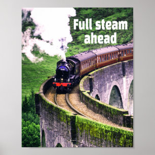 Volledige stoomaandrijving op brug poster