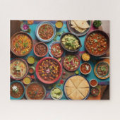 Volledige tafel van Mexicaans eten Legpuzzel (Horizontaal)