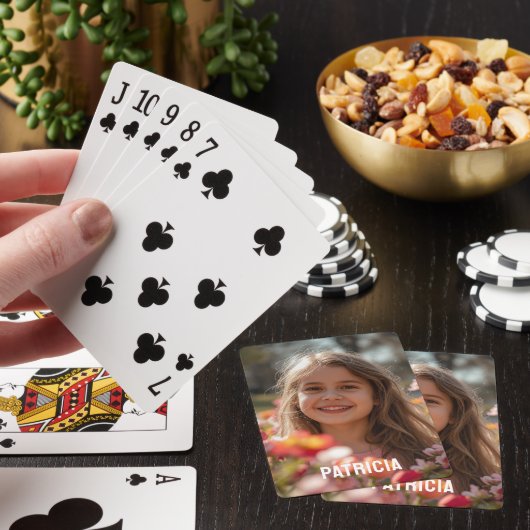 Volledige Verticale Foto Script Aangepaste Naam  Pokerkaarten (Insitu)