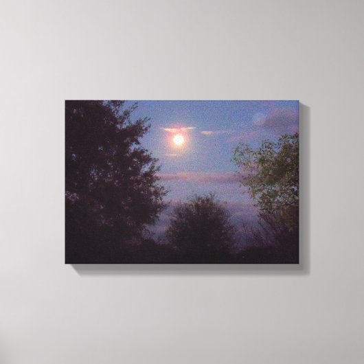 volledige Wolf Moon stijgend Canvas Afdruk (Voorkant)