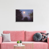 volledige Wolf Moon stijgend Canvas Afdruk (Insitu (Woonkamer))