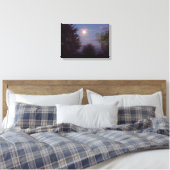 volledige Wolf Moon stijgend Canvas Afdruk (Insitu (Slaapkamer))