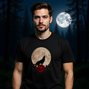 Vollemaan Bloedende Roos Met Wolf T-shirt