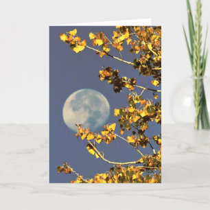 Vollemaankaart en herfstbladeren wenskaart kaart
