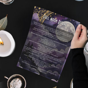 Vollemaans Paganistisch Ritueel & Gebedenboek van Poster