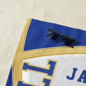 Volley-ball en bleu et blanc serviette de plage (En situation)