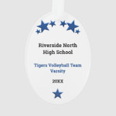 Volley-ball féminin en ornement bleu et noir (dos)