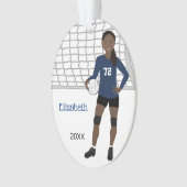 Volley-ball féminin en ornement bleu et noir (devant)