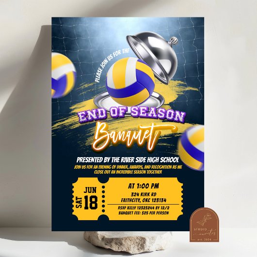 Volley Ball Fin de saison Banquet Party Invitation
