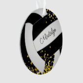 volley-ball noir avec de minuscules étoiles dorées (devant)