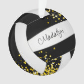 volley-ball noir avec de minuscules étoiles dorées (devant)