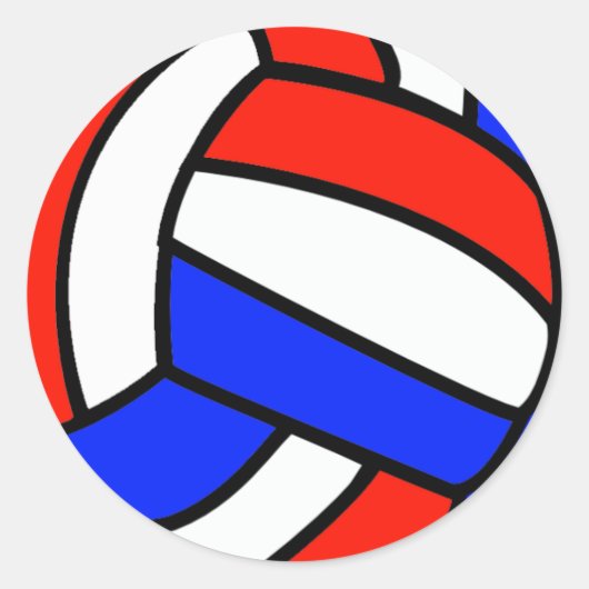 Volley Ball Ronde Sticker (Voorkant)