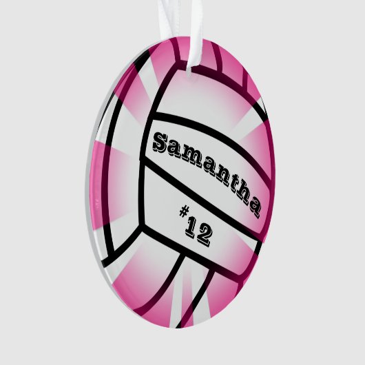 Volley-ball rose avec nom et numéro Noël (devant)
