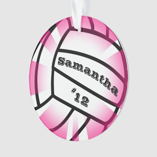 Volley-ball rose avec nom et numéro Noël (devant)