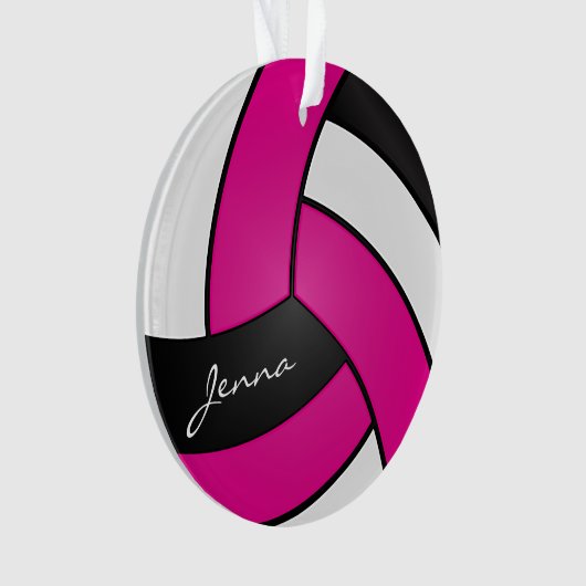 Volley-ball rose chaud, blanc et noir (devant)