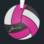 Volley-ball rose chaud, blanc et noir<br><div class="desc">Volleyball Sport Player Noël Ornement prêt pour vous à personnaliser. Fait un merveilleux cadeau personnalisé pour votre joueur de volley-ball, entraîneur, ventilateur, etc... ⭐ Ce Produit est 100% Personnalisable. Des graphiques et / ou du texte peuvent être ajoutés, supprimés, déplacés, redimensionnés, changés autour, tournés, etc... 99% de mes designs dans...</div>