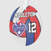 Volley-ball rouge, blanc et bleu | Texte do-it-you (devant)