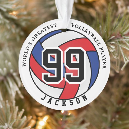 Volley-ball rouge, bleu et blanc | Personnaliser O (Arbre)