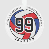 Volley-ball rouge, bleu et blanc | Personnaliser O (dos)