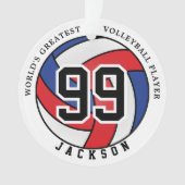 Volley-ball rouge, bleu et blanc | Personnaliser O (devant)