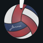 Volley-ball rouge foncé, bleu et blanc | Texte DO-<br><div class="desc">Ornement de Volley-ball Rouge foncé, Bleu et Blanc prêt à vous personnaliser. Faites un merveilleux cadeau personnalisé pour votre joueur de volley-ball, entraîneur, ventilateur, etc... ⭐ Ce Produit est 100% Personnalisable. *****Cliquez sur le BOUTON PERSONNALISER pour ajouter, supprimer, déplacer, redimensionner, modifier, faire pivoter, etc... n'importe quel graphique ou texte. ⭐...</div>