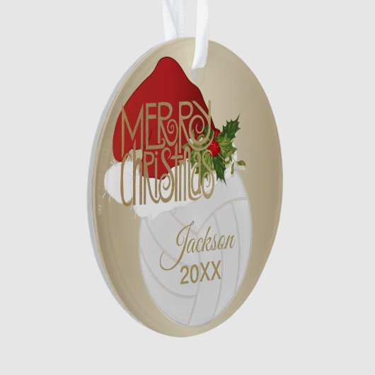 Volley-ball 🏐 Santa Hat | Nom do-it-yourself (devant)