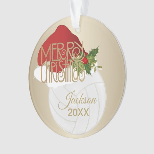 Volley-ball 🏐 Santa Hat | Nom do-it-yourself (devant)