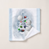 Volley-ball Snowman Noël (Gant de toilette)
