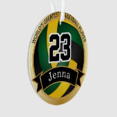 Volley-ball vert, jaune et noir | Texte do-it-your (devant)