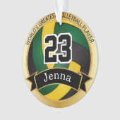 Volley-ball vert, jaune et noir | Texte do-it-your (devant)